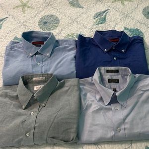 Lot of 4 mens long sleeve button downs. XL